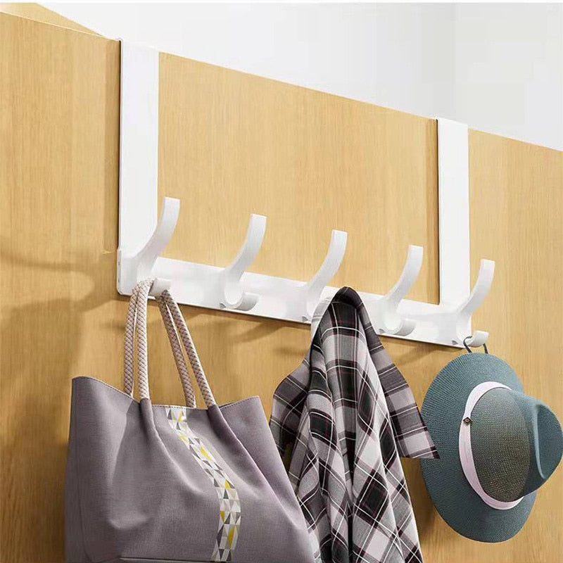 Hooks Over The Door Rack Clothes Coat and Hat Towel