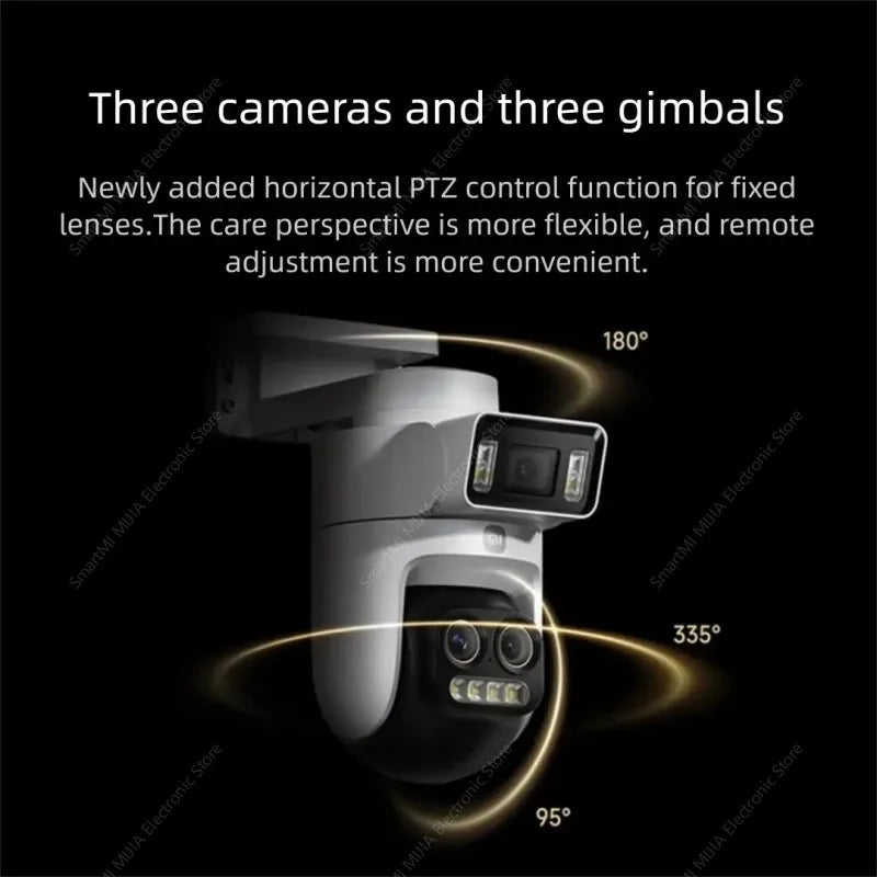 XIAOMI New Smart Outdoor Camera 4 Pro Triple Camera Zoom Edition，360° 5MP 3K，9x Hybrid Zoom，IP66，Chinese Version With Adapter