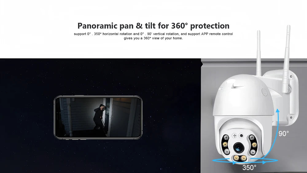 V380 Pro Security Camera 4K 8MP Ultra HD WIFI PTZ Dual Light Surveillance Camera Outdoor Wireless WIFI Smart Net Camera V380PRO
