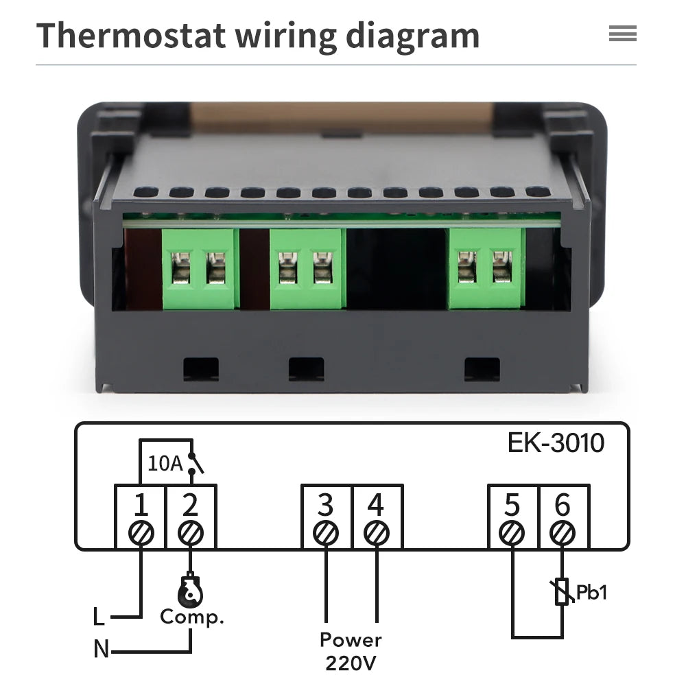 Digital Thermostat for Incubator Temperature Controller Heating Cooling Refrigeration Defrosting Fan Thermostat Relay Sensor