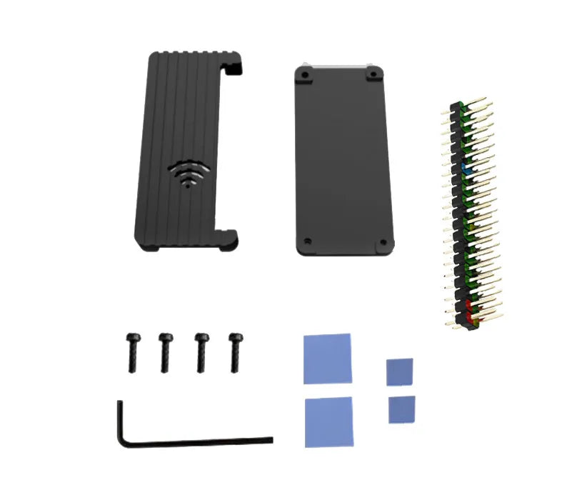 Raspberry Pie Zero WH/2W Universal Aluminum Radiator Metal Protective Shell Passive Heat Dissipation with Silicone Heat Transfer