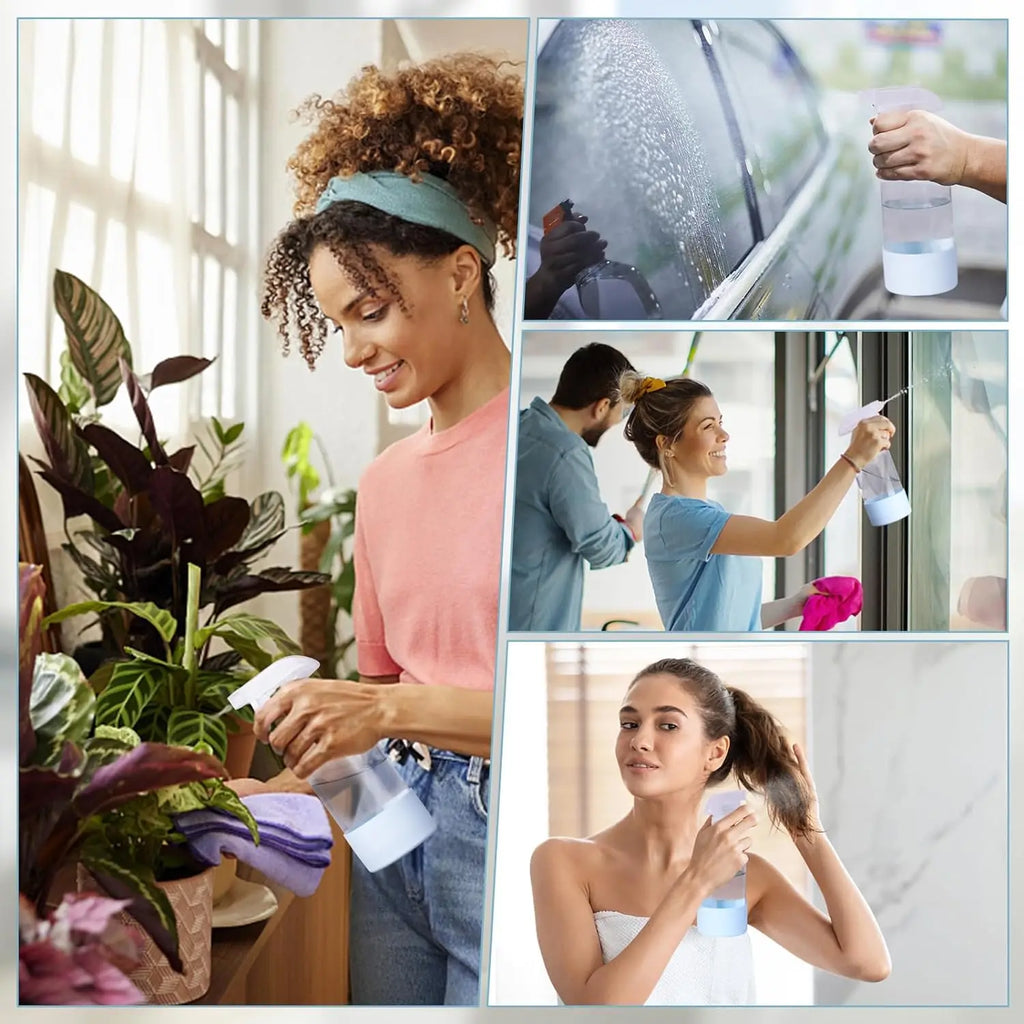 1/2PCS 500ML/16oz Glass Spray Bottle with Silicone Sleeve Empty Clear Bottle Set for Aromatherapy Facial Hydration Hair Care