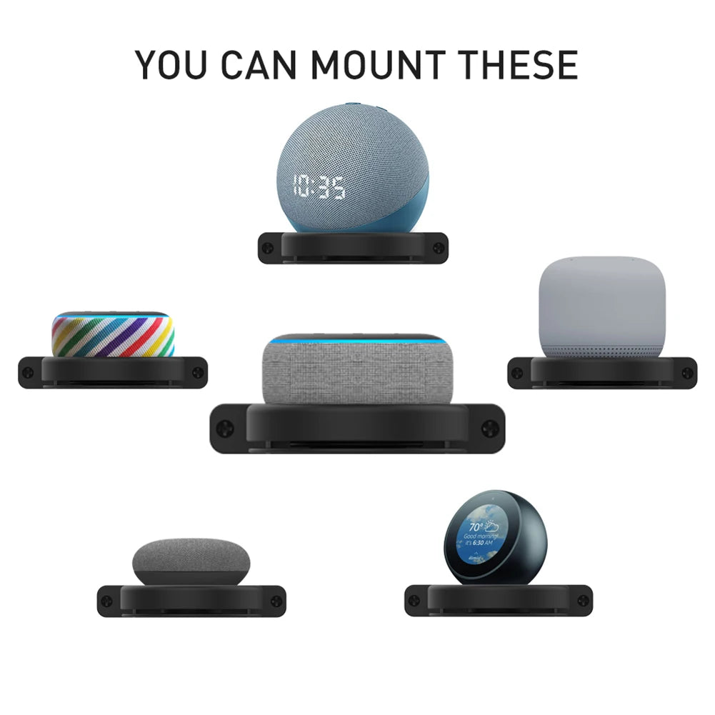 Smart Speaker Wall Mount Stand for Echo Dot (3rd Gen&4th Gen) 4/3/2/1 Smart Speaker With Screwless Built-in Cable Management