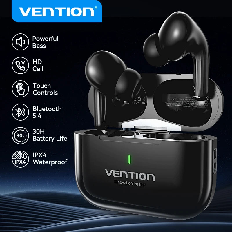 Vention ECHO LITE E11 Bluetooth Earphones Bluetooth 5.4 HiFi TWS True Wireless In Ear Headphones Stereo Sports Earbuds With Mic