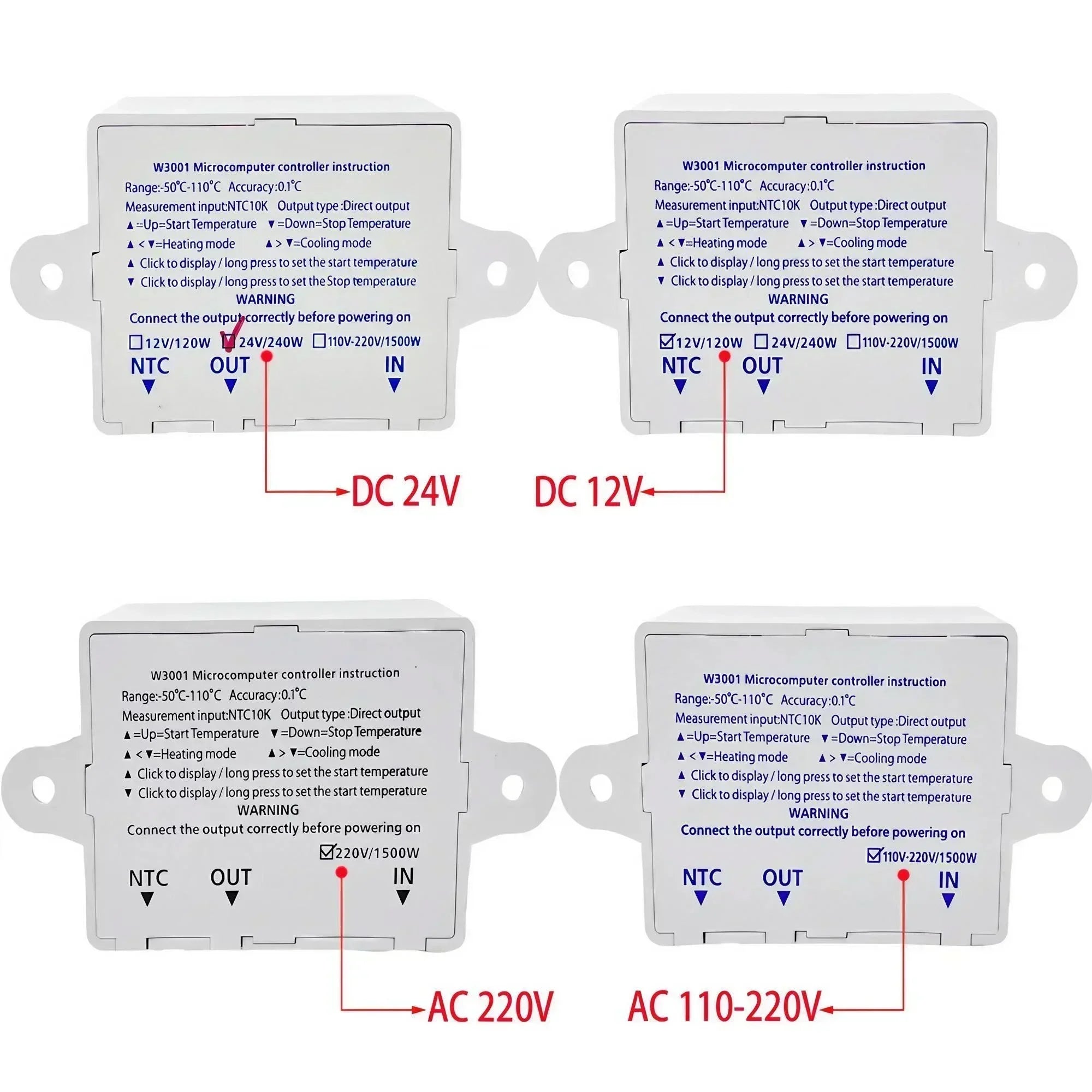 STONEGO W3001 Digital Control Temperature Microcomputer Thermostat Switch Thermometer New Thermoregulator 12/24/220V
