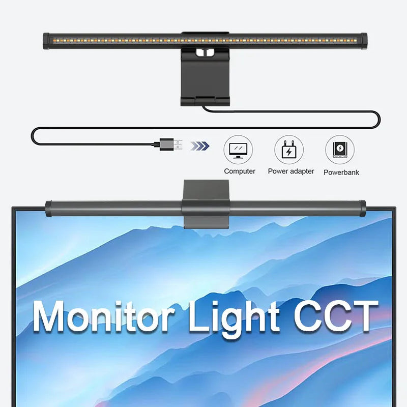 30CM RGB Screen Hanging Light Bar for Computer Laptop Gaming Work Stepless Dimming Eye Protection
