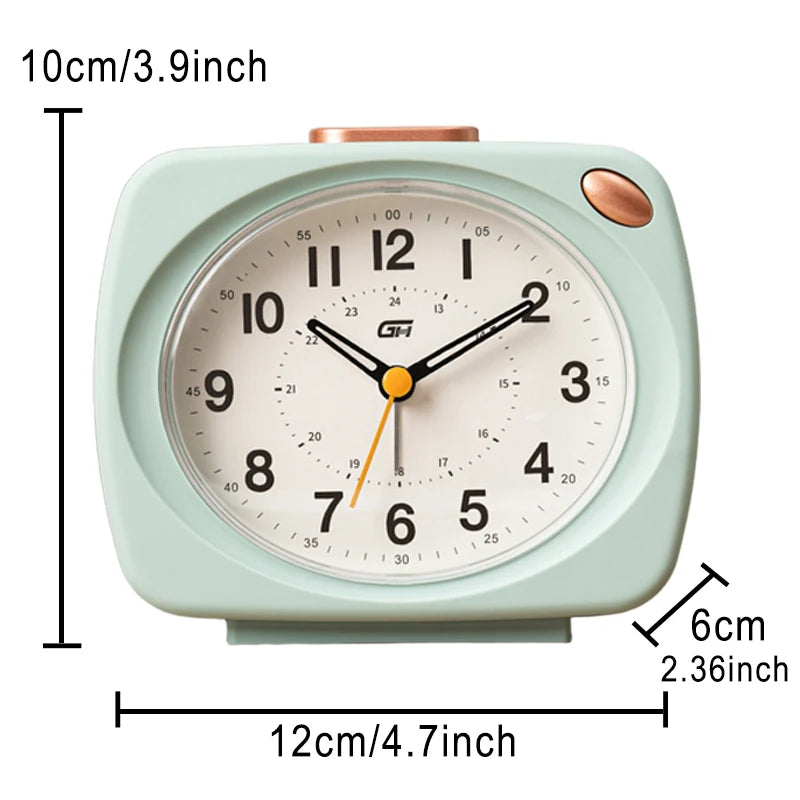 Music alarm clock, modern style, with snooze function and night light function, can run time, a good gift for the school season