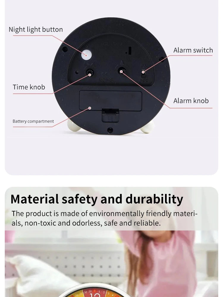 Early Learning Desktop Alarm Clock Children Wake Up Alarm Clock Living Room Bedroom Silent Desktop Clock Desktop Clock