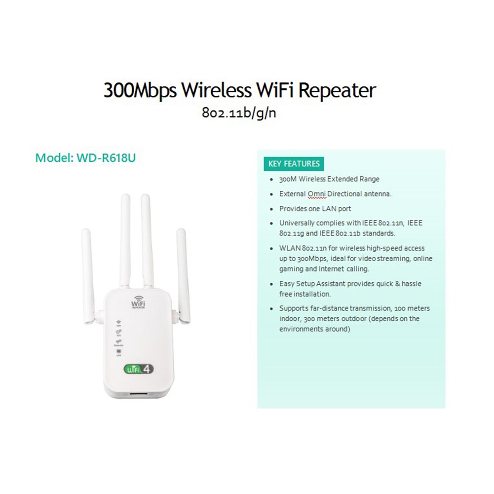 Wireless WiFi Repeater 300Mbps