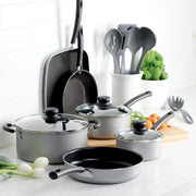 Silver Aluminum Nonstick Kitchen Cookware Set
