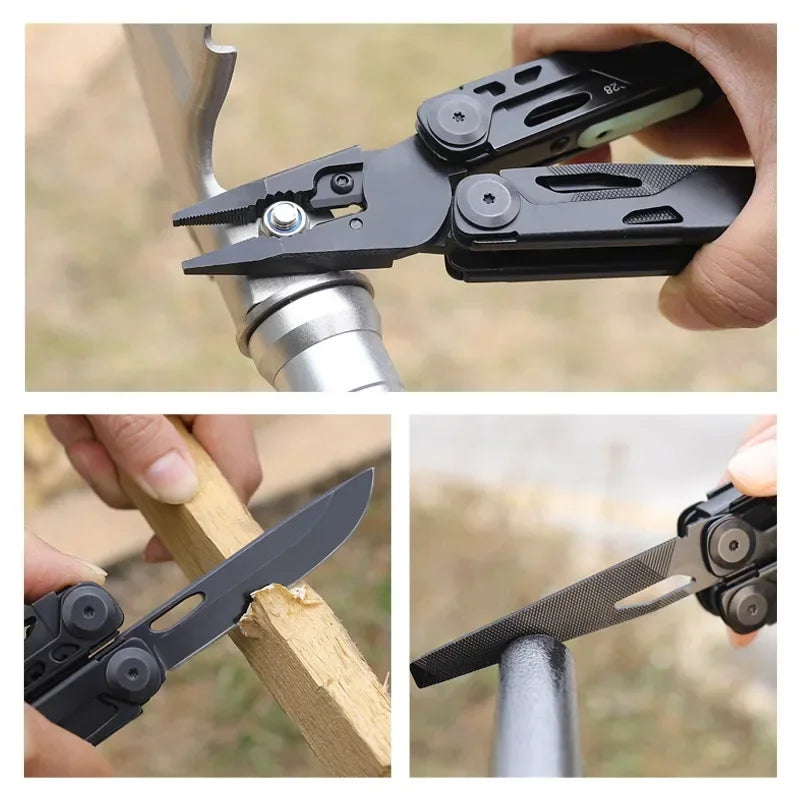 BHBT Multifunctional Combination  Folding Knife Pliers Multi Tools EDC Multitools Outdoor Camping Survival Tools With Clip