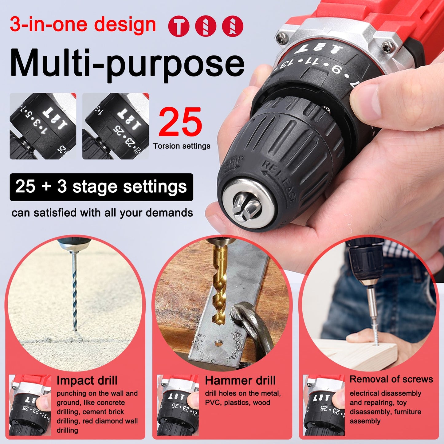 21V Electric Drill Brushless Motor