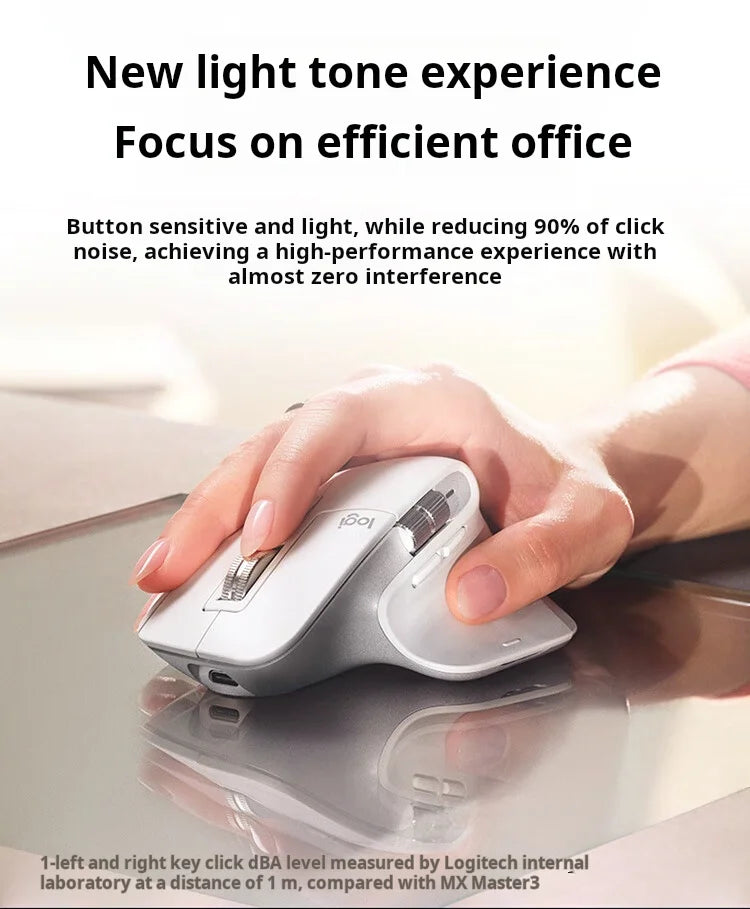 Logitech MX Master 3S Wireless Bluetooth Mouse, Master Series - Ergonomic, Silent, High-End Office Mouse in Graphite