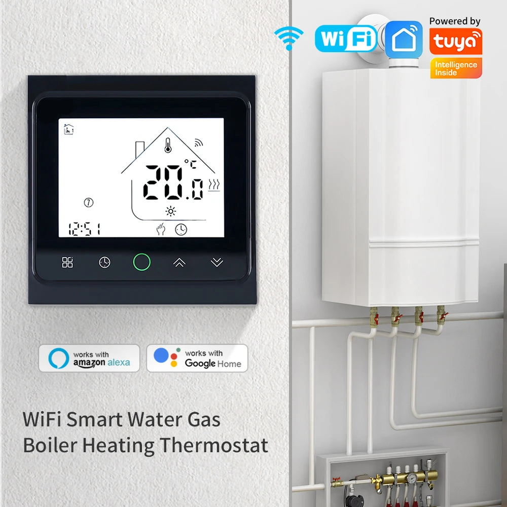 Smart WiFi Thermostat AC230V 3A 16A APP/Voice Control for Floor Heating with Digital LCD Display and Wall Mounted Installation