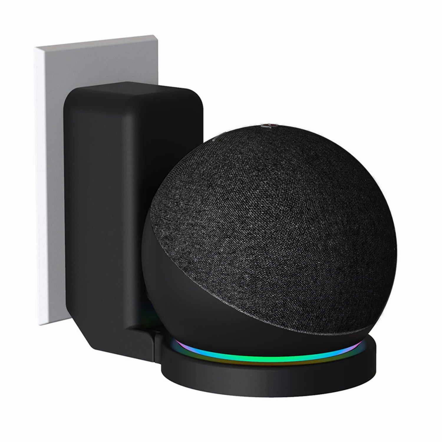 Wall Outlets Holder for Echo Dot 5th Gen / Echo Dot 4th Generation with Cable Storage, PC Hard Case Matte Alexa Speaker Bracket