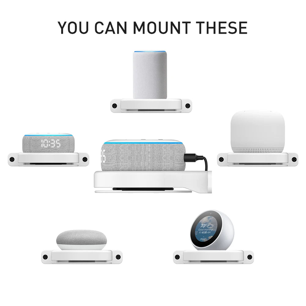 Smart Speaker Wall Mount Stand for Echo Dot (3rd Gen&4th Gen) 4/3/2/1 Smart Speaker With Screwless Built-in Cable Management
