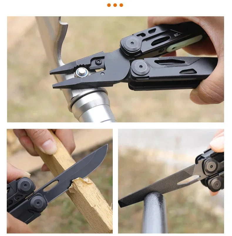 BHBT Multifunctional Combination  Folding Knife Pliers Multi Tools EDC Multitools Outdoor Camping Survival Tools With Clip