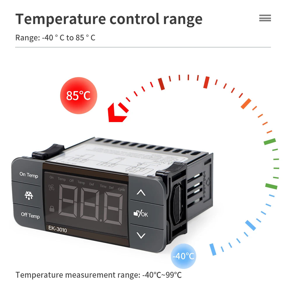 Digital Thermostat for Incubator Temperature Controller Heating Cooling Refrigeration Defrosting Fan Thermostat Relay Sensor