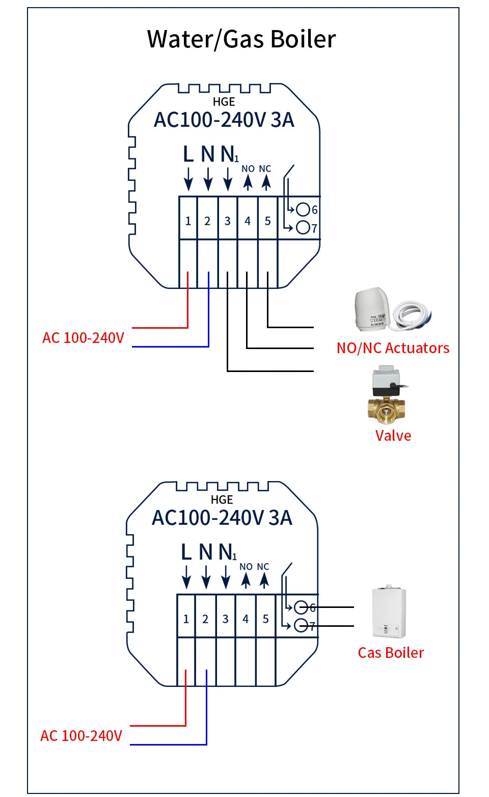 Smart Thermostat Wifi/NO Wifi Tuya Electric Floor Heating Temperature Controller Water/Gas Boiler Smart Life Work With Alexa