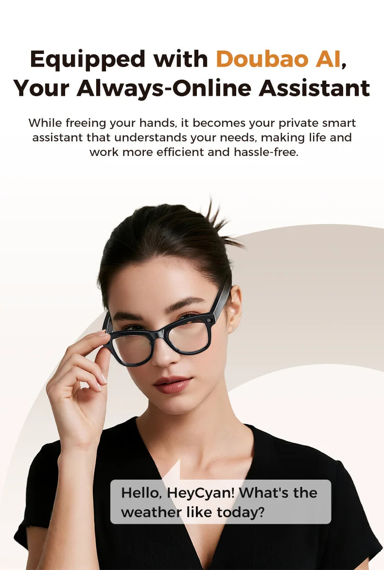 2026 AI Smart Glasses M02 Ultra 1080P HD Camera ChatGPT 3600mAh Charging Case Power Bank 32GB Translation Music Video Sunglasse