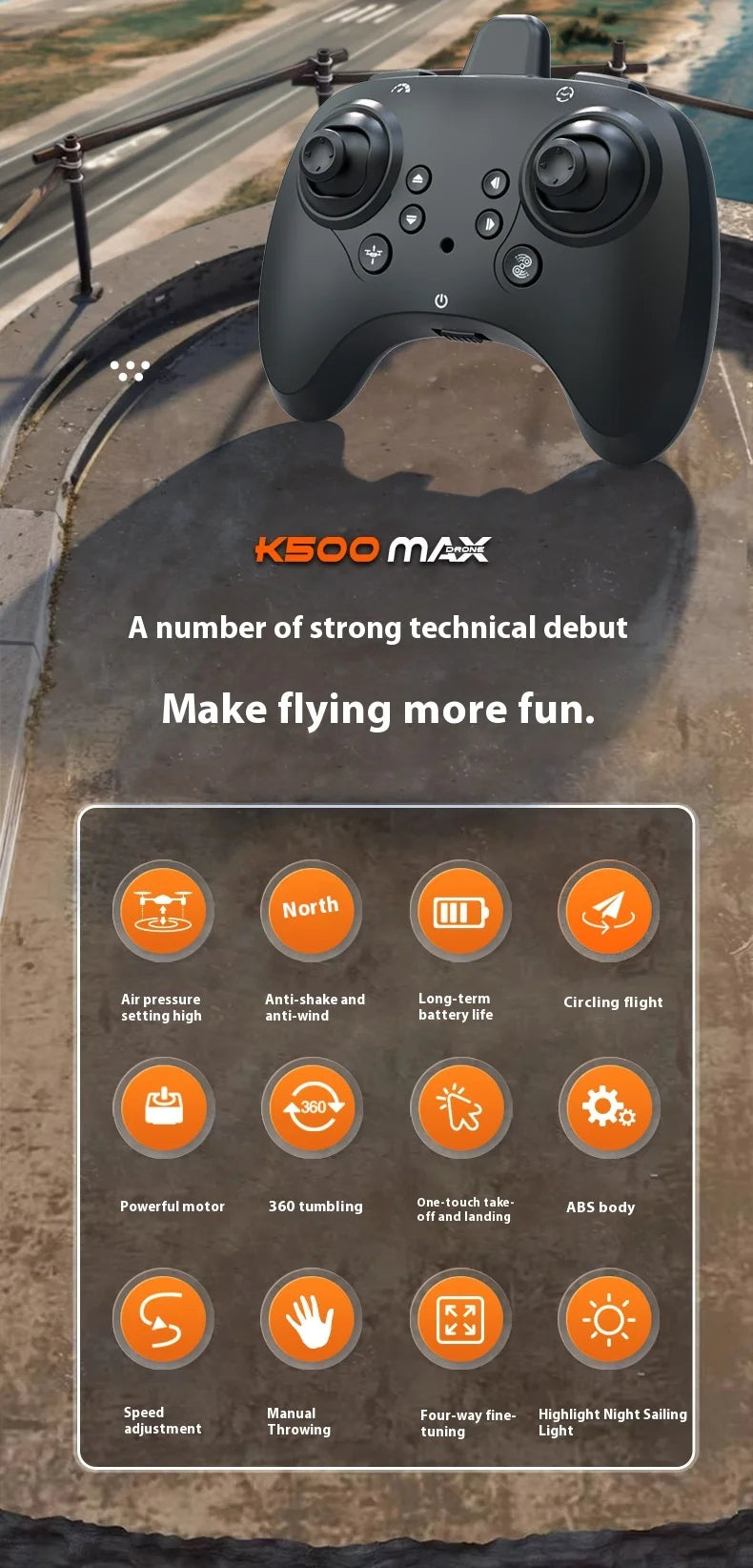 K500max Fighter Jet Quadcopter Drone Rolling Stunt Lights Rc Airplane no camera that can fly
