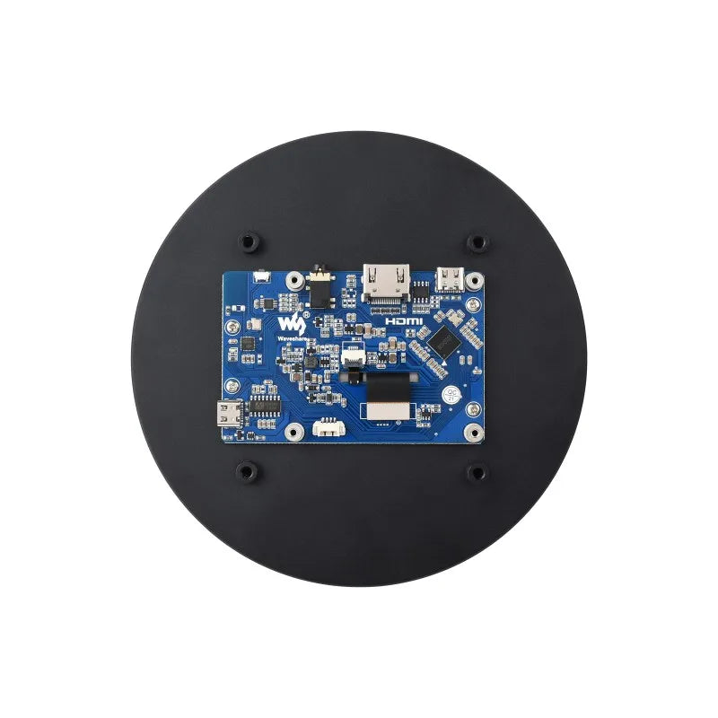 Raspberry Pie 5inch HDMI Round Touch Display, 1080 × 1080, IPS, 10-Point Touch, Optical Bonding Toughened Glass Panel 3.4/4inch