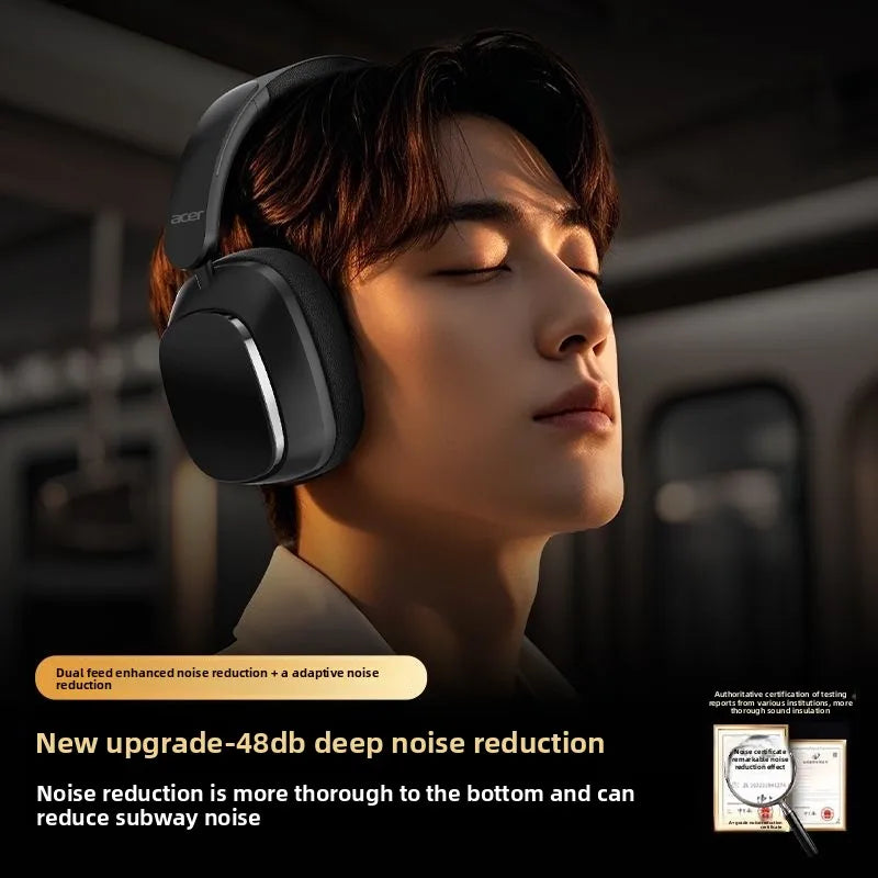 Acer ANC Bluetooth Headphones Surround Sound Headsets with HD Mic Active Noise Cancelling Earphones ENC-Calling 1000mAh OHR525