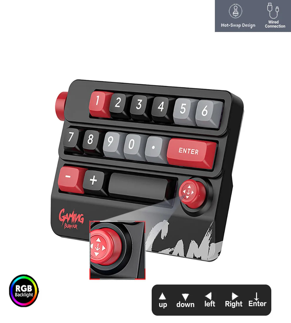 Rocker Knob Programming Macro Custom Keyboard RGB Backlight Wired Programmable Gaming Keyboard Full Hot Swappable Key