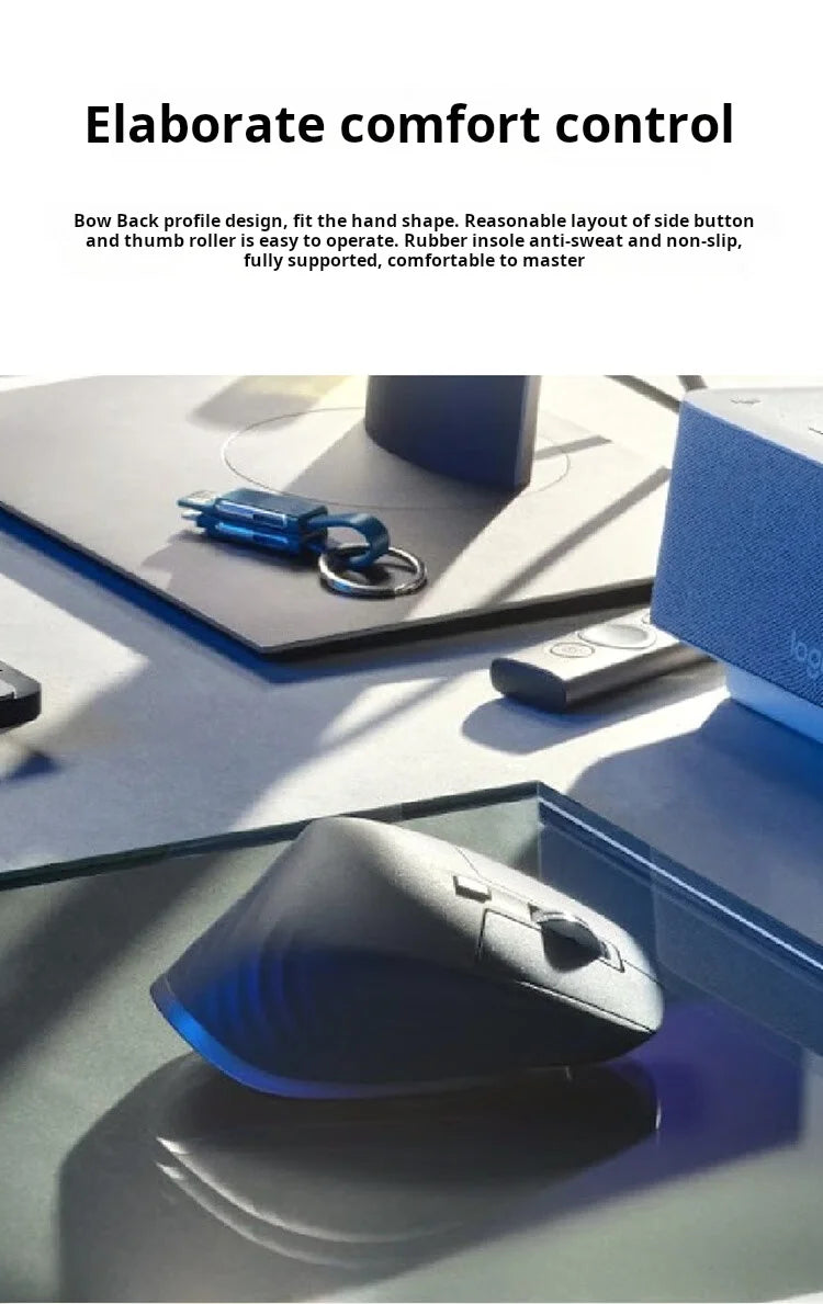 Logitech MX Master 3S Wireless Bluetooth Mouse, Master Series - Ergonomic, Silent, High-End Office Mouse in Graphite