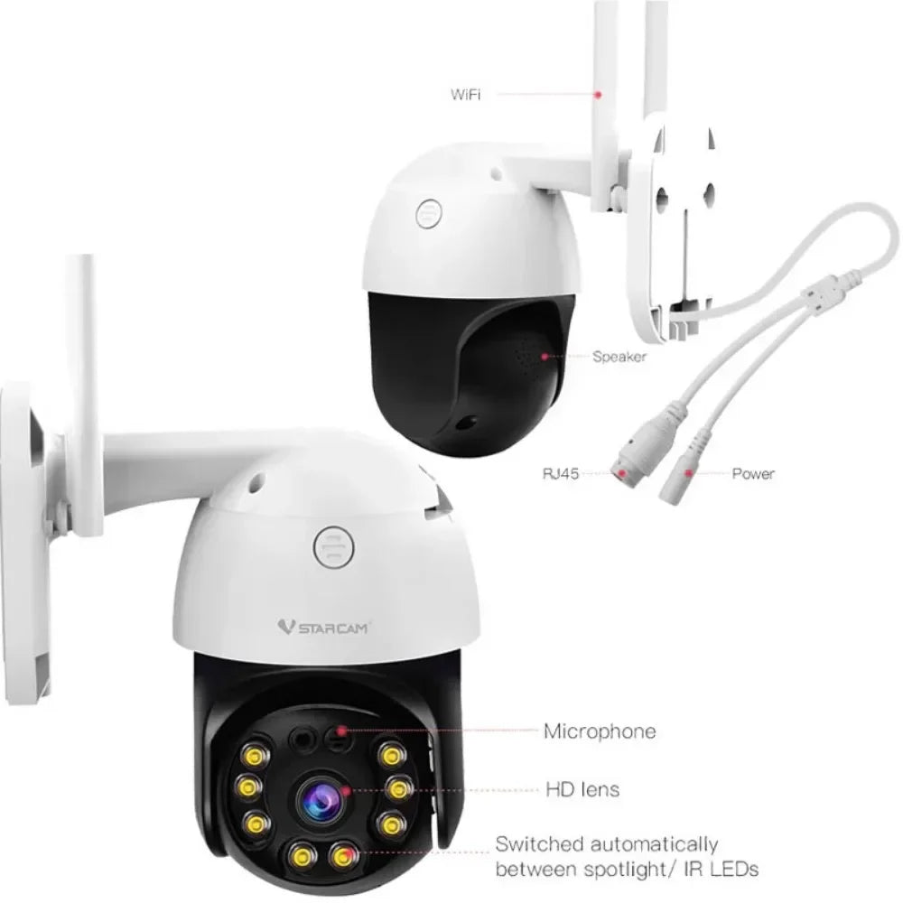 Vstarcam CS64 Outdoor Security Wireless 3MP IP Camera Smart Home Dome Waterproof Color Night Two Way AI Human Detection Camera