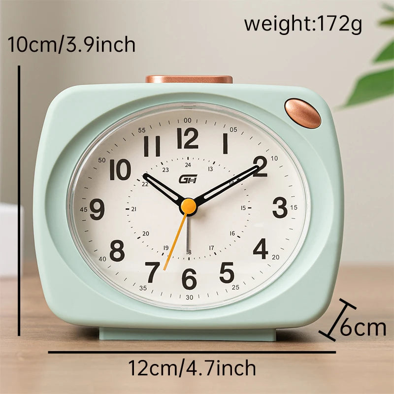 Music alarm clock, modern style, with snooze function and night light function, can run time, a good gift for the school season