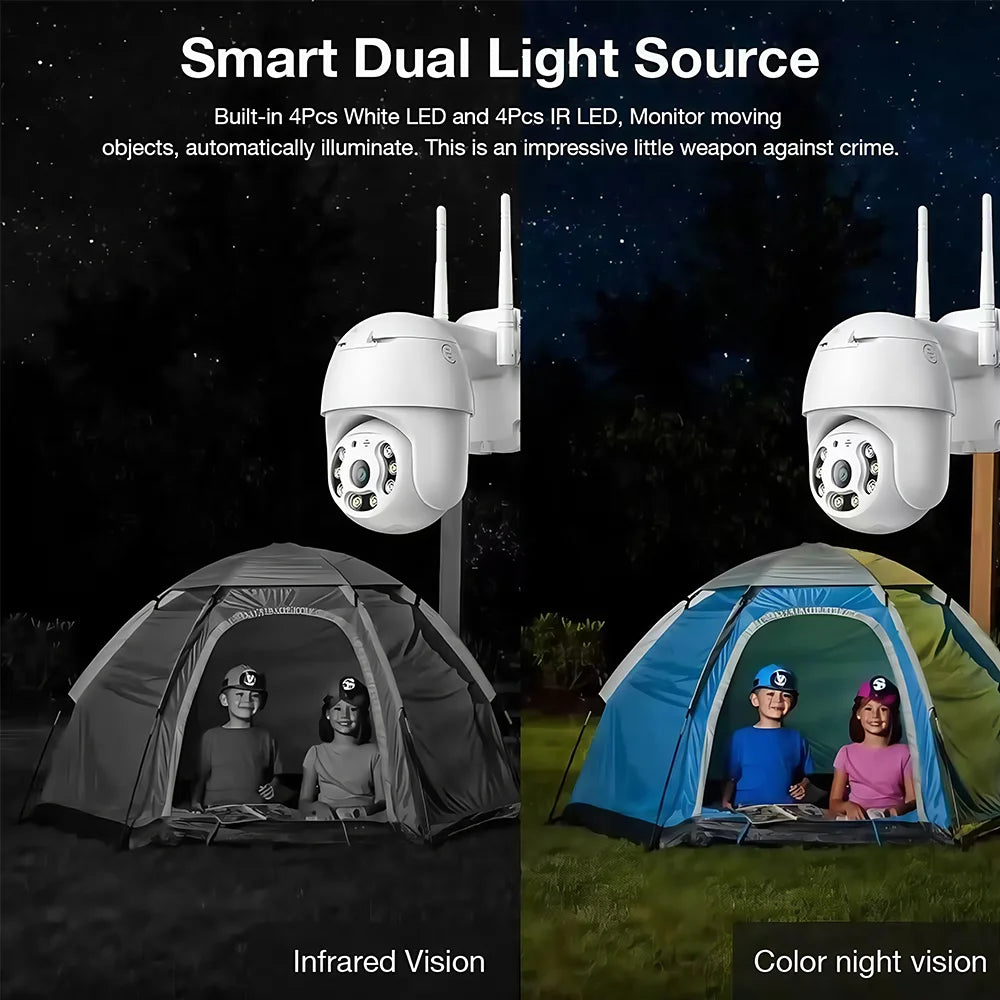 V380 Pro Security Camera 4K 8MP Ultra HD WIFI PTZ Dual Light Surveillance Camera Outdoor Wireless WIFI Smart Net Camera V380PRO