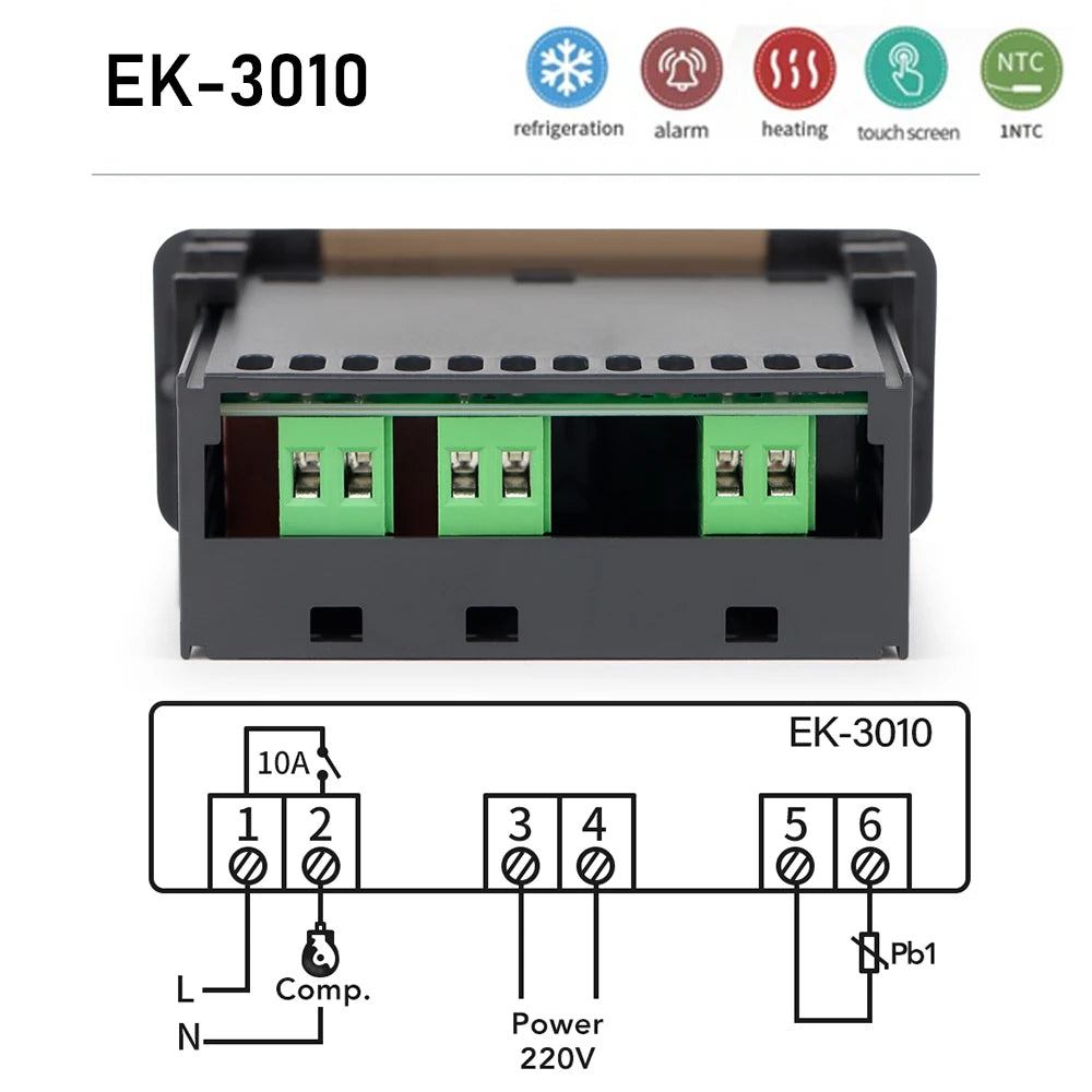 Digital Thermostat for Incubator Temperature Controller Heating Cooling Refrigeration Defrosting Fan Thermostat Relay Sensor