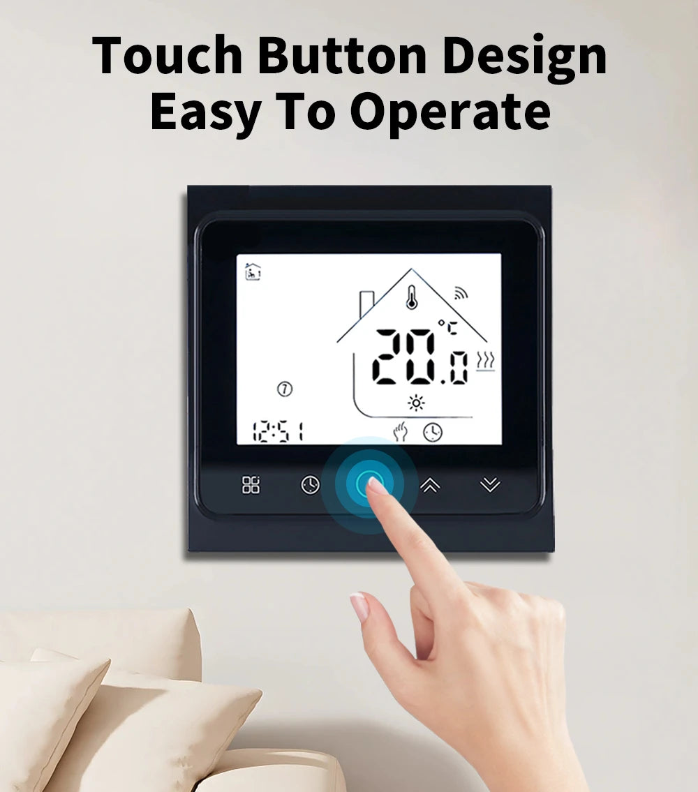 Smart WiFi Thermostat AC230V 3A 16A APP/Voice Control for Floor Heating with Digital LCD Display and Wall Mounted Installation