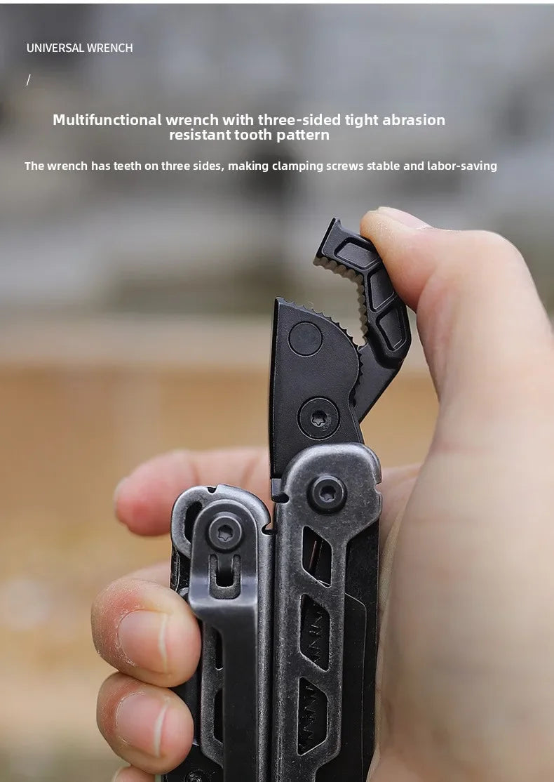 BHBT 15 in 1 Multi Tool Pliers Multi-functional Wrench with Damascus Knife Folding EDC Outdoor Survival Multi Tool Home Repair