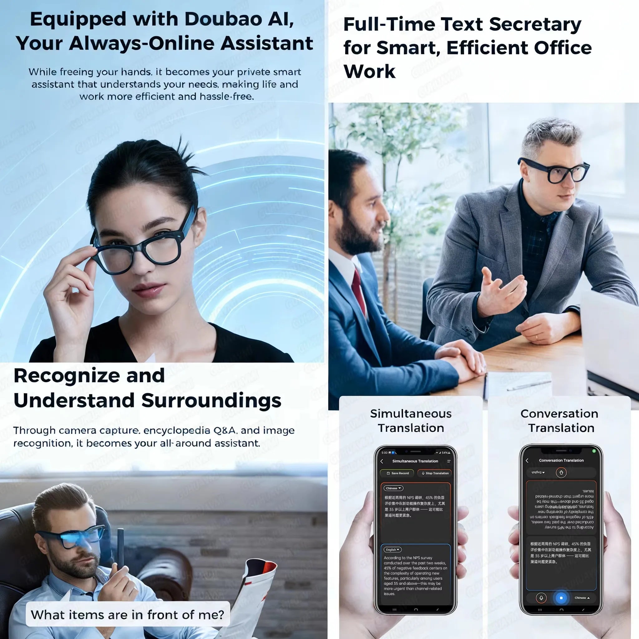 2026 AI Smart Glasses M02 Ultra 1080P HD Camera ChatGPT 3600mAh Charging Case Power Bank 32GB Translation Music Video Sunglasse