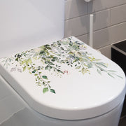 Green Plant Leaves  Bathroom Toilet Set