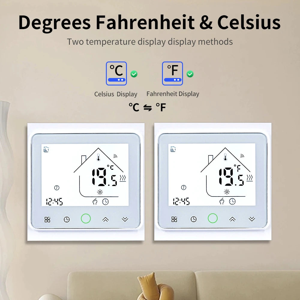 Smart WiFi Thermostat AC230V 3A 16A APP/Voice Control for Floor Heating with Digital LCD Display and Wall Mounted Installation