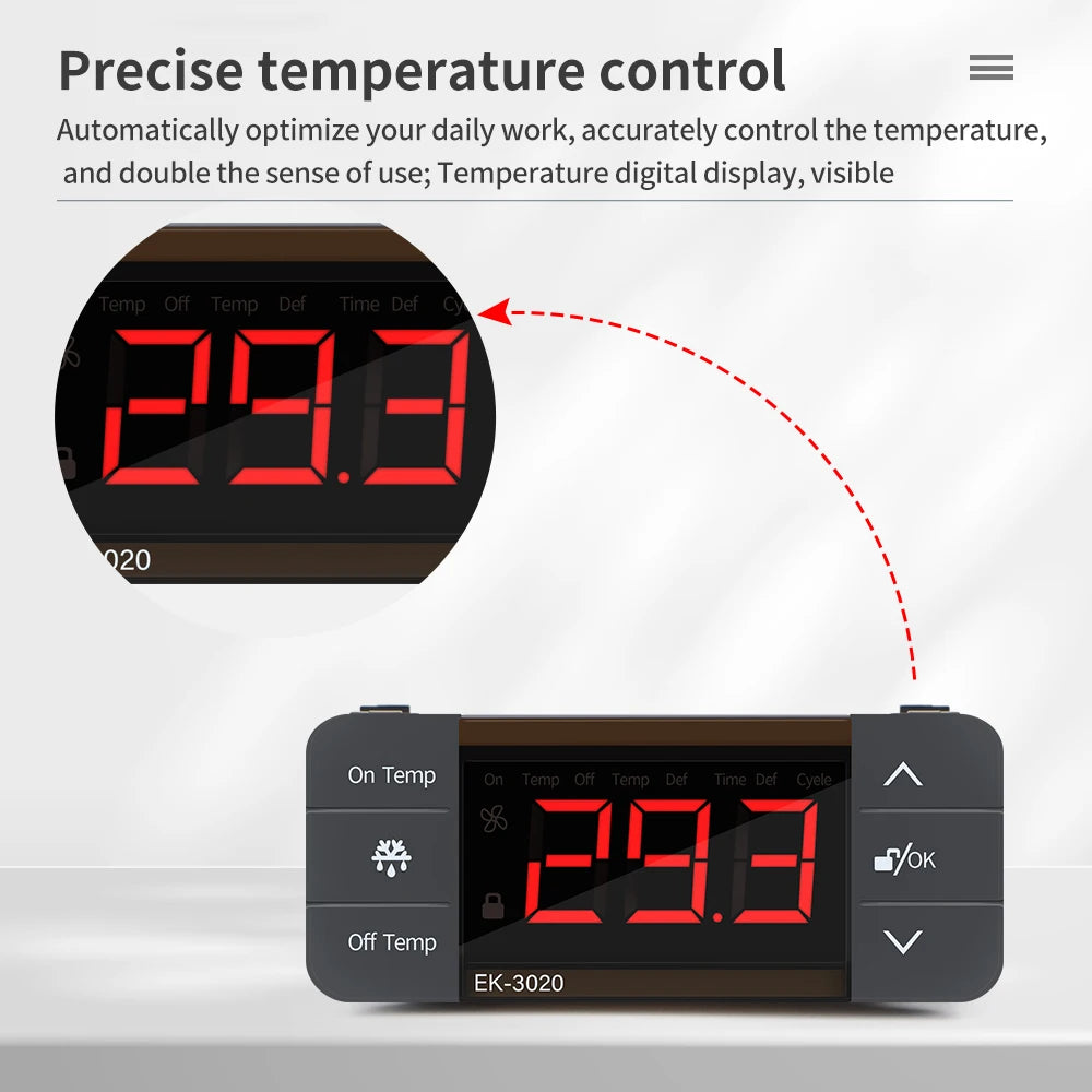Digital Thermostat for Incubator Temperature Controller Heating Cooling Refrigeration Defrosting Fan Thermostat Relay Sensor