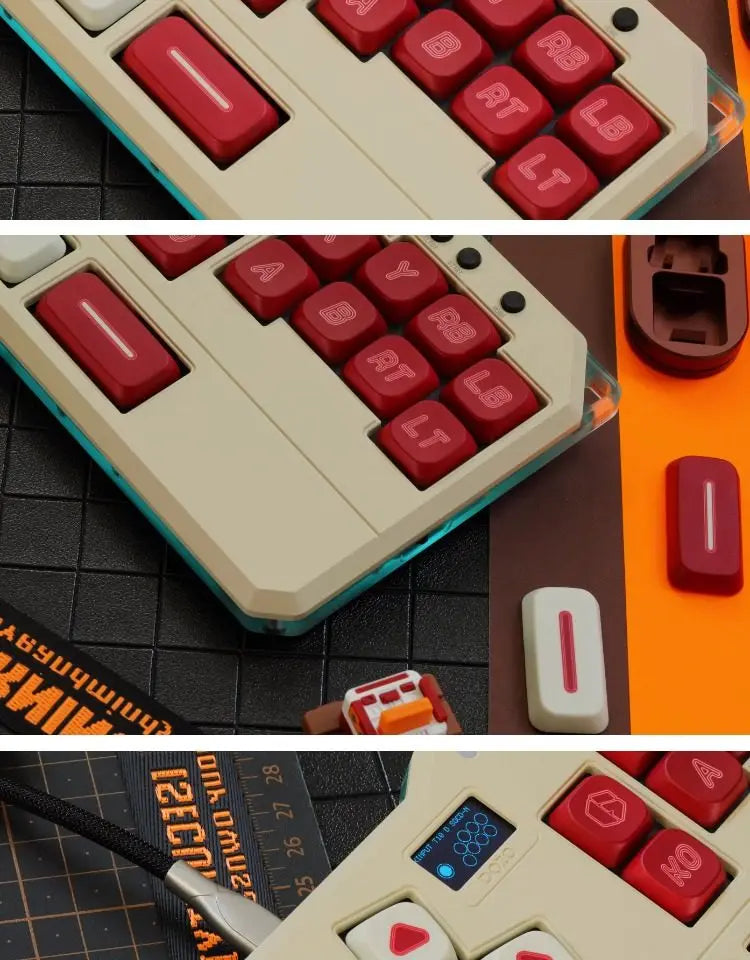 DOIO KBHX-01 SLIM Wired Mini Keyboard Upgradable Wireless Keyboard Aluminum Alloy Game Keyboards PS5 Switch Joystick Custom Gift