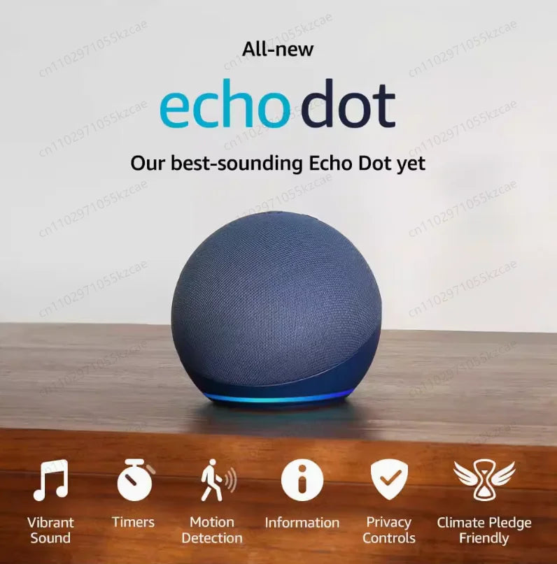 Smart Speaker with Clock Display | Echo Dot 5th & 4th Generation Alexa Voice Assistant Combo