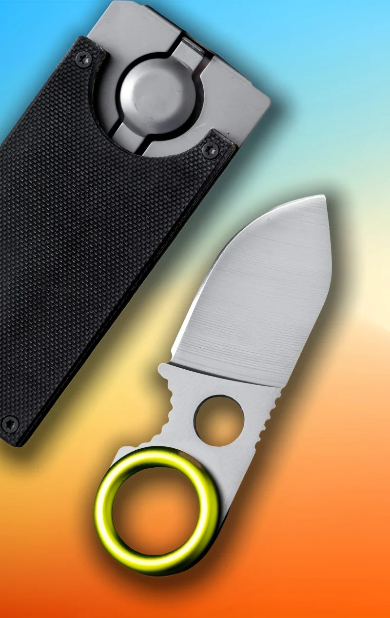 Portable Pocket Knife EDC Camping Multi-tool Fixed Blade Keychain Knife Multi-purpose Mini Fruit Knife Without Carabiner