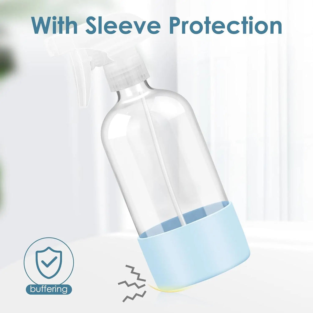 1/2PCS 500ML/16oz Glass Spray Bottle with Silicone Sleeve Empty Clear Bottle Set for Aromatherapy Facial Hydration Hair Care