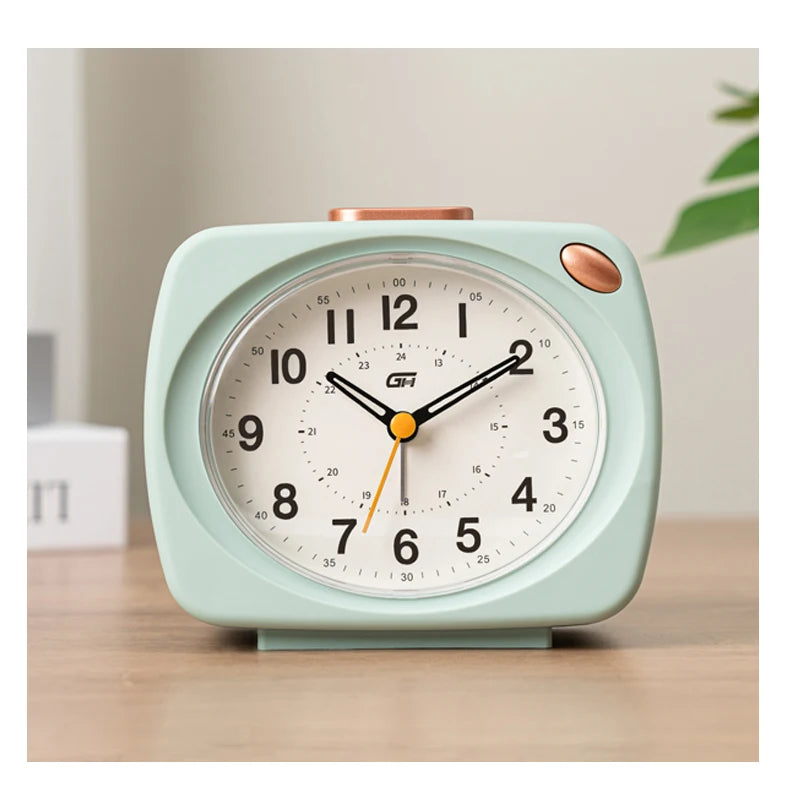 Music alarm clock, modern style, with snooze function and night light function, can run time, a good gift for the school season