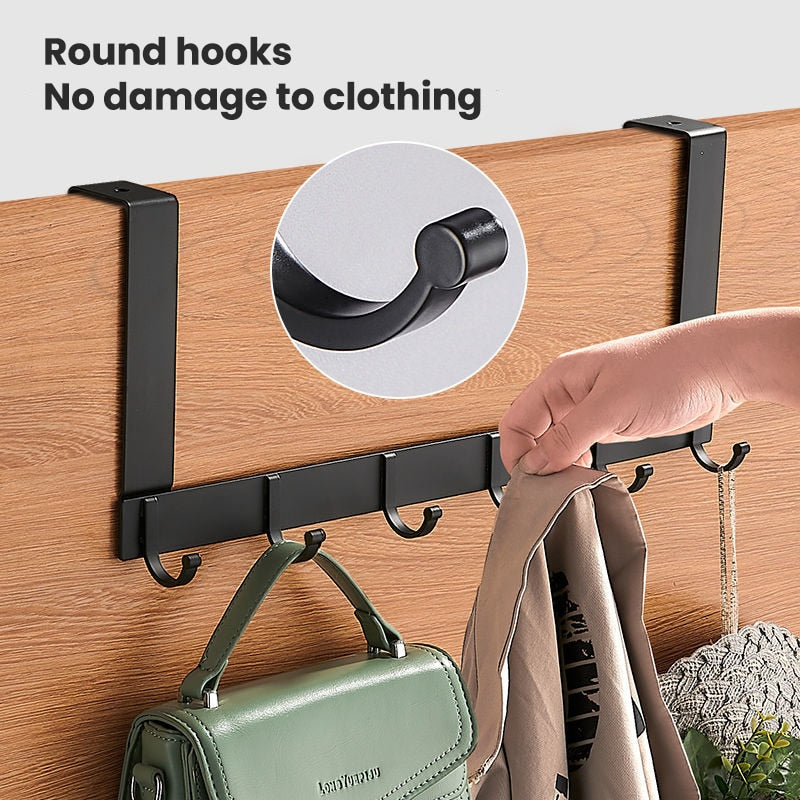 Hooks Over The Door Rack Clothes Coat and Hat Towel