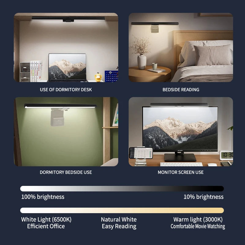 Screen LED Bar Desk Lamp PC Computer Laptop Screen Lamp Hanging Light Bar Table Lamp For LCD Monitor Office Study Reading Light