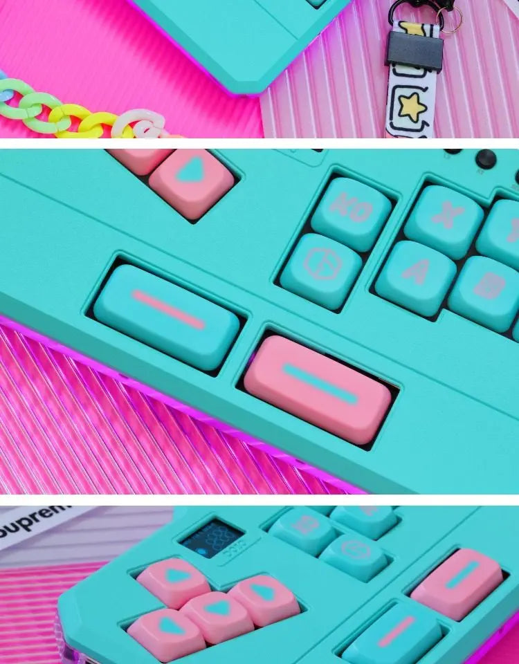 DOIO KBHX-01 SLIM Wired Mini Keyboard Upgradable Wireless Keyboard Aluminum Alloy Game Keyboards PS5 Switch Joystick Custom Gift