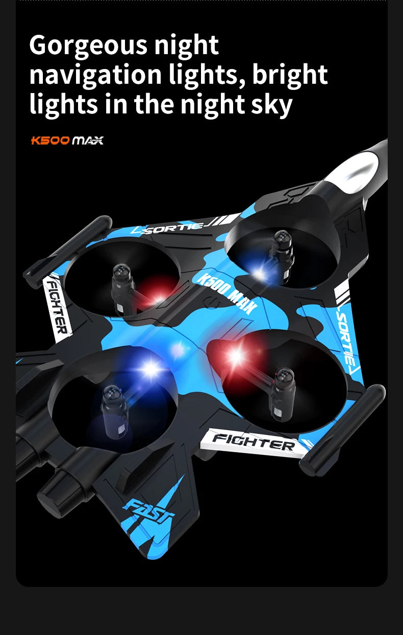 K500MAX RC Drone Fighter HD Professional Camera 360° roll WIFI Fpv Aircraft Quadcopte Aerial Photography  with screen Drone Toys