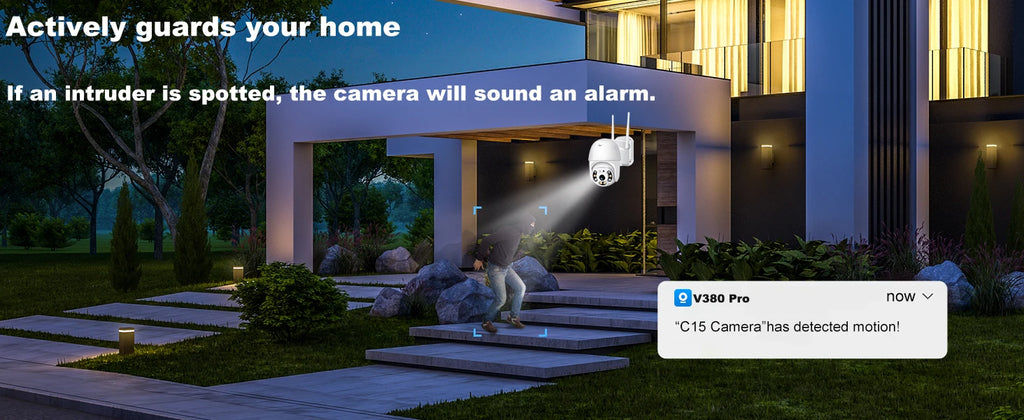 V380 Pro Security Camera 4K 8MP Ultra HD WIFI PTZ Dual Light Surveillance Camera Outdoor Wireless WIFI Smart Net Camera V380PRO