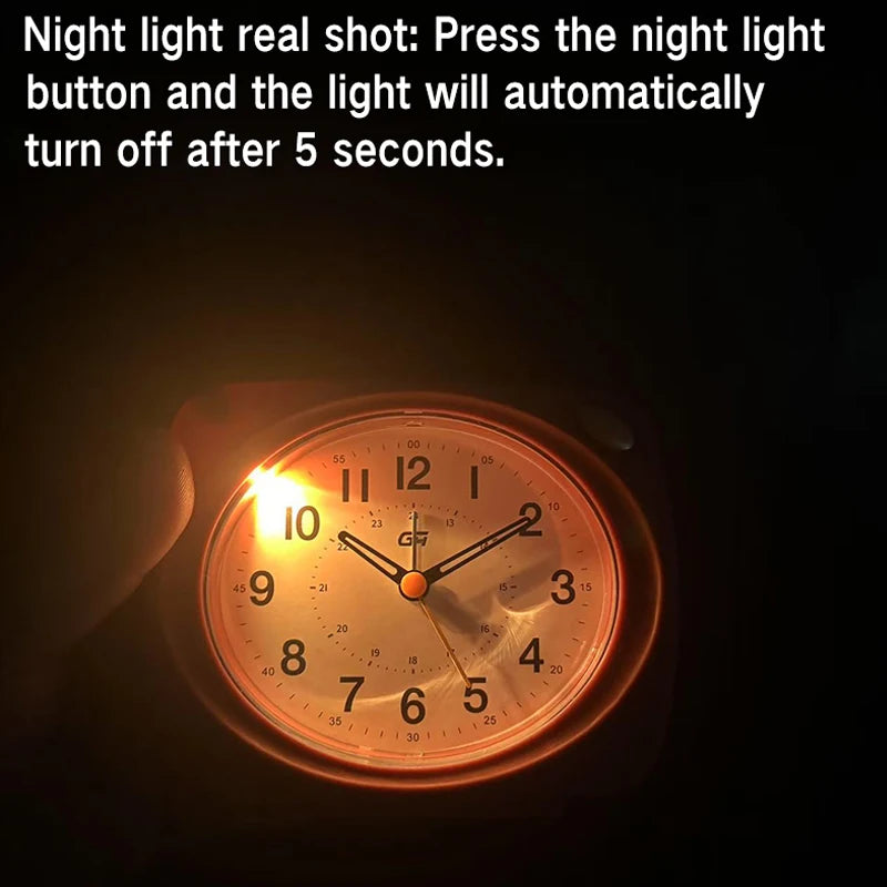 Music alarm clock, modern style, with snooze function and night light function, can run time, a good gift for the school season